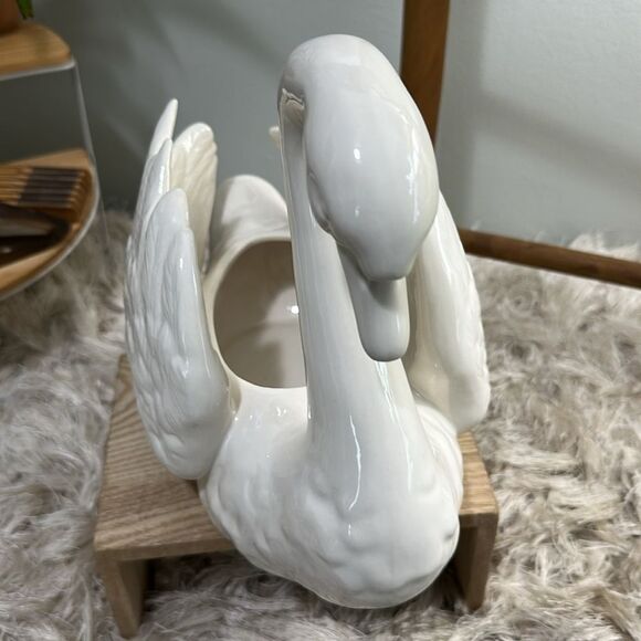 Vintage Goebel West Germany 57 303 20 Porcelain Swan Figurine Decor Planter - Picture 6 of 17